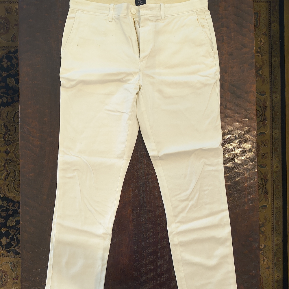 J. Crew White 770 Straight Stretch Chinos 32x30